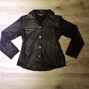 Vintage 90's french sz s shimmer black button down